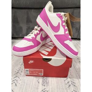 Nike Court Borough Low Recraft GS Pink White Athletic Sneakers 7Y 8.5 new WOMENS